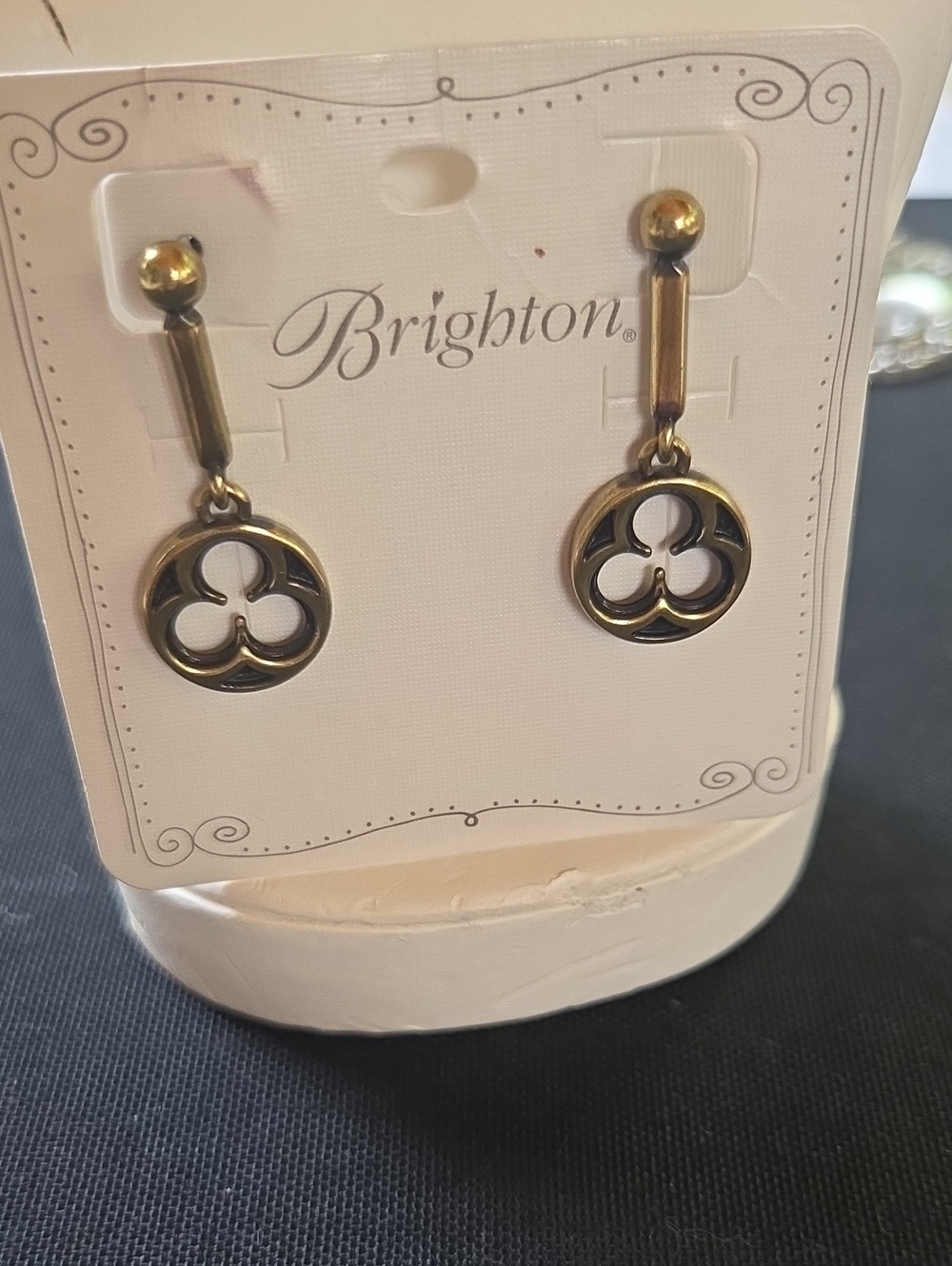 Brighton Gold-Tone Clover Drop Earrings